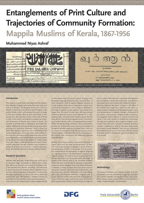 Muhammed Niyas Ashraf: "Entanglements of Print Culture and Trajectories of Community Formation: Mappila Muslims of Kerala, 1867 - 1956"