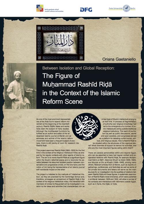 Oriana Gaetaniello: "Between Isolation and Global Reception: The Figure of Muhammad Rashid Rida in the Context of the Islamic Reform Scene"