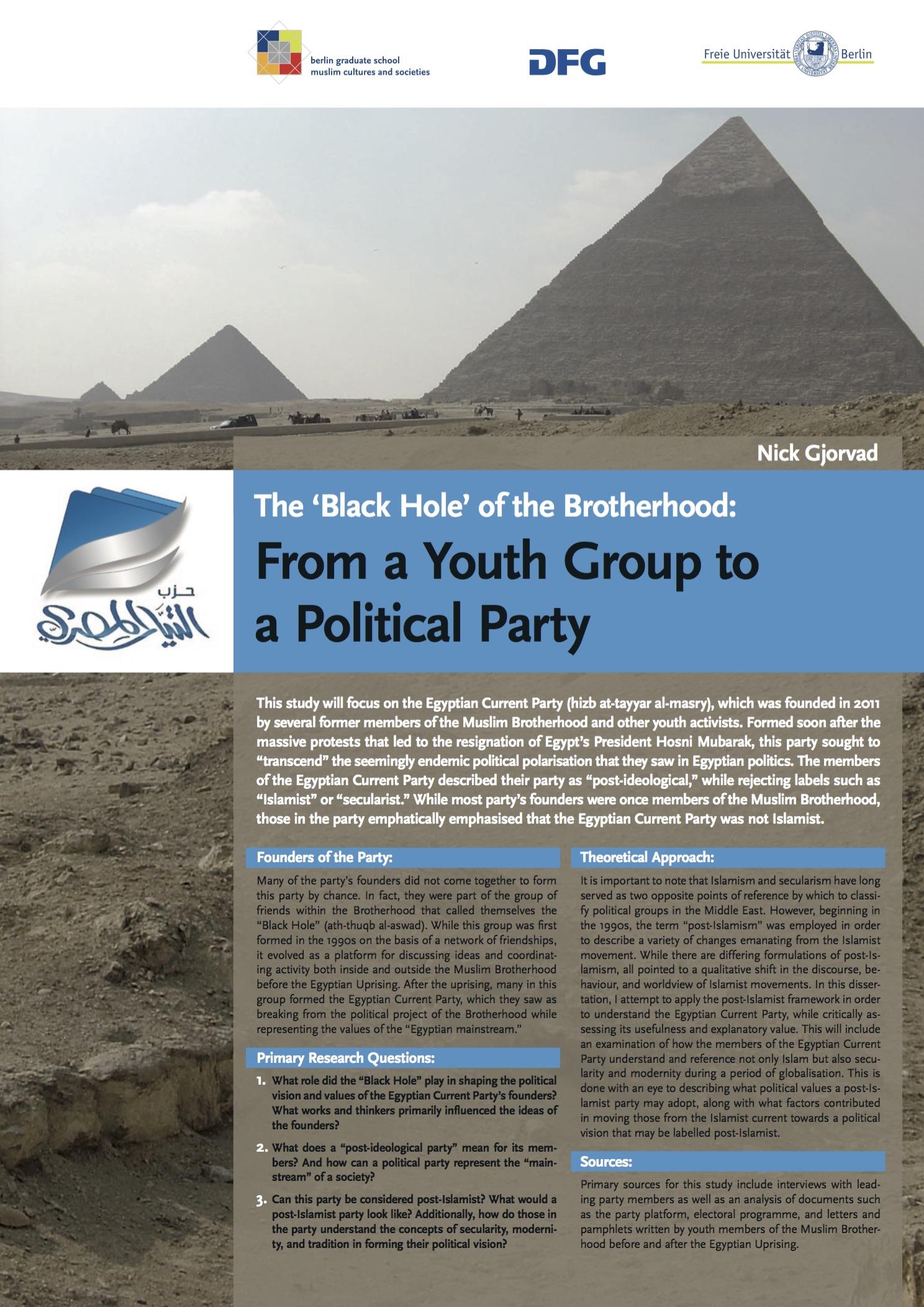 Nicholas Gjorvad: "The 'Black Hole' of the Brotherhood: From a Youth Group to a Political Party"