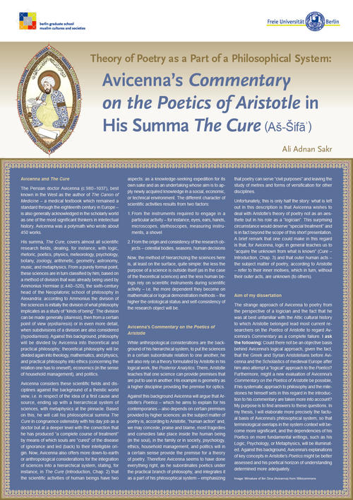 Ali Adnan Sakr: "Avicenna's 'Commentary on the Poetics of Aristotle' in His Summa 'The Cure'"