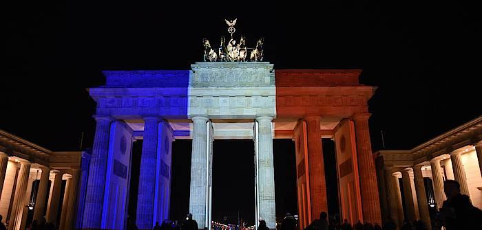   Das Brandenburger Tor in Berlin am 14. November 2015